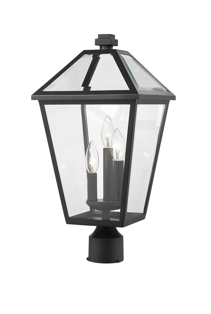 Talbot Three Light Outdoor Post Mount Fixture in Black - available from The Lighting Shoppe, trusted by Canadian homeowners