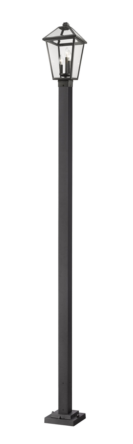 Talbot Three Light Outdoor Post Mounted Fixture in Black - available from The Lighting Shoppe, trusted by Canadian homeowners