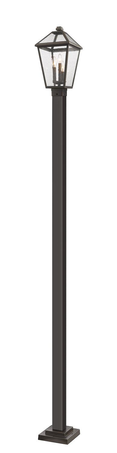 Talbot Three Light Outdoor Post Mounted Fixture in Oil Rubbed Bronze - available from The Lighting Shoppe, trusted by Canadian homeowners