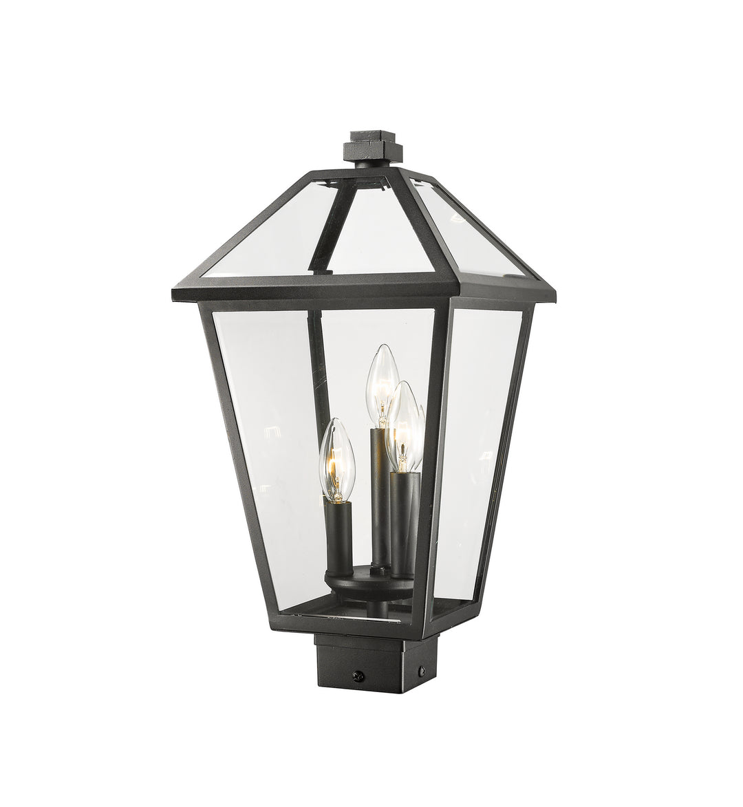 Talbot Three Light Outdoor Post Mount Fixture in Black - available from The Lighting Shoppe, trusted by Canadian homeowners