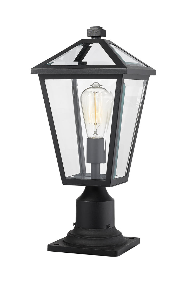 Talbot One Light Outdoor Pier Mounted Fixture in Black - available from The Lighting Shoppe, trusted by Canadian homeowners
