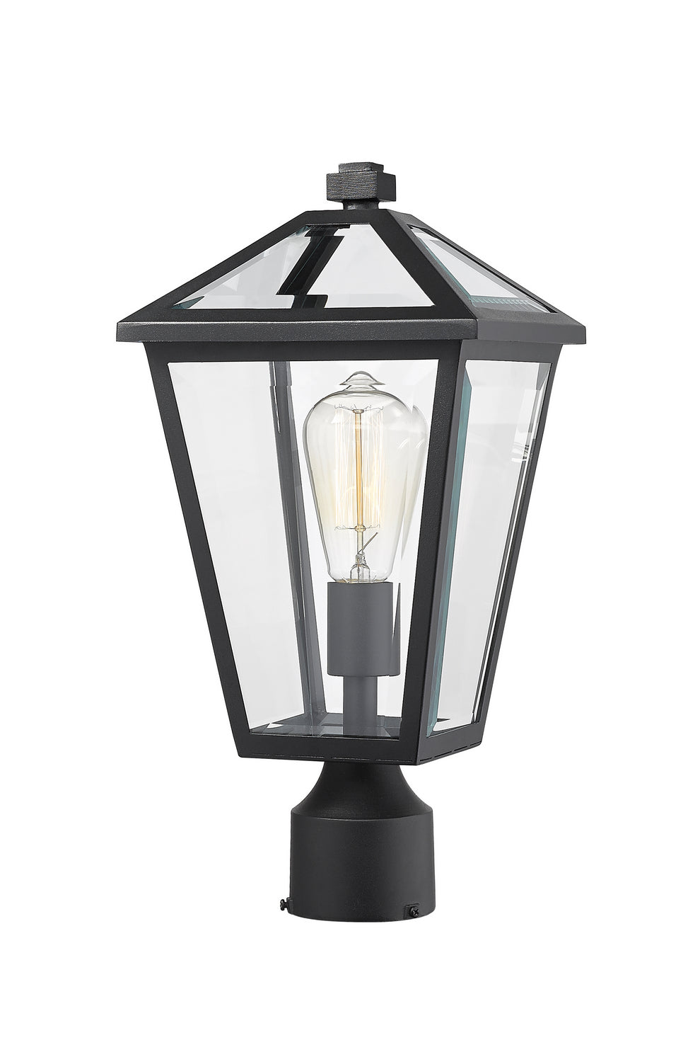 Talbot One Light Outdoor Post Mount Fixture in Black - available from The Lighting Shoppe, trusted by Canadian homeowners