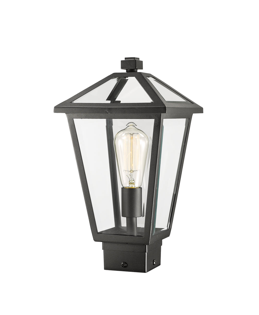 Talbot One Light Outdoor Post Mount Fixture in Black - available from The Lighting Shoppe, trusted by Canadian homeowners
