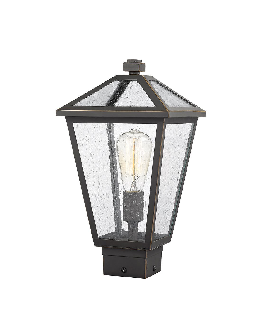 Talbot One Light Outdoor Post Mount Fixture in Oil Rubbed Bronze - available from The Lighting Shoppe, trusted by Canadian homeowners