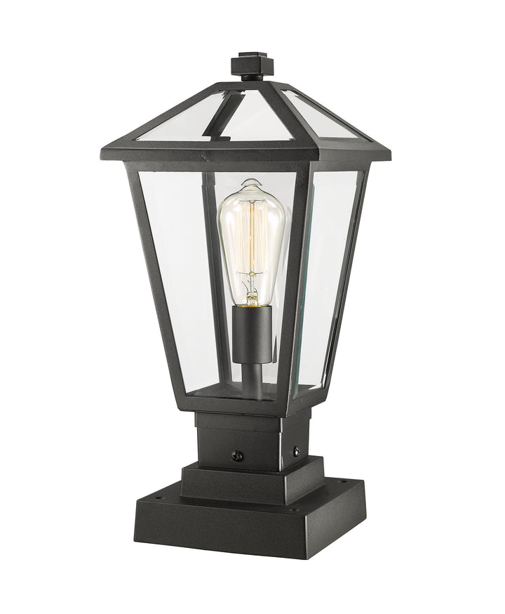Talbot One Light Outdoor Pier Mounted Fixture in Black - available from The Lighting Shoppe, trusted by Canadian homeowners