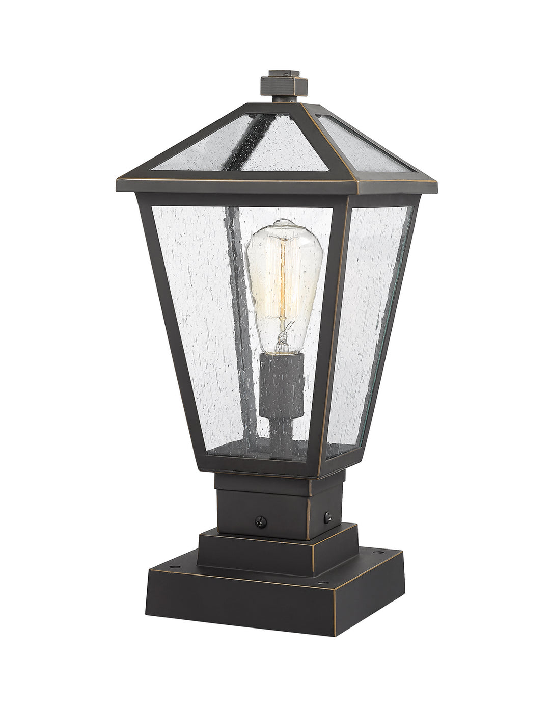 Talbot One Light Outdoor Pier Mounted Fixture in Oil Rubbed Bronze - available from The Lighting Shoppe, trusted by Canadian homeowners