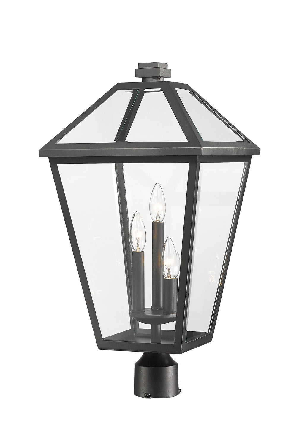 Talbot Three Light Outdoor Post Mount Fixture in Black - available from The Lighting Shoppe, trusted by Canadian homeowners