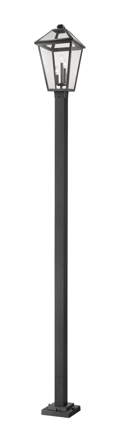 Talbot Three Light Outdoor Post Mounted Fixture in Black - available from The Lighting Shoppe, trusted by Canadian homeowners