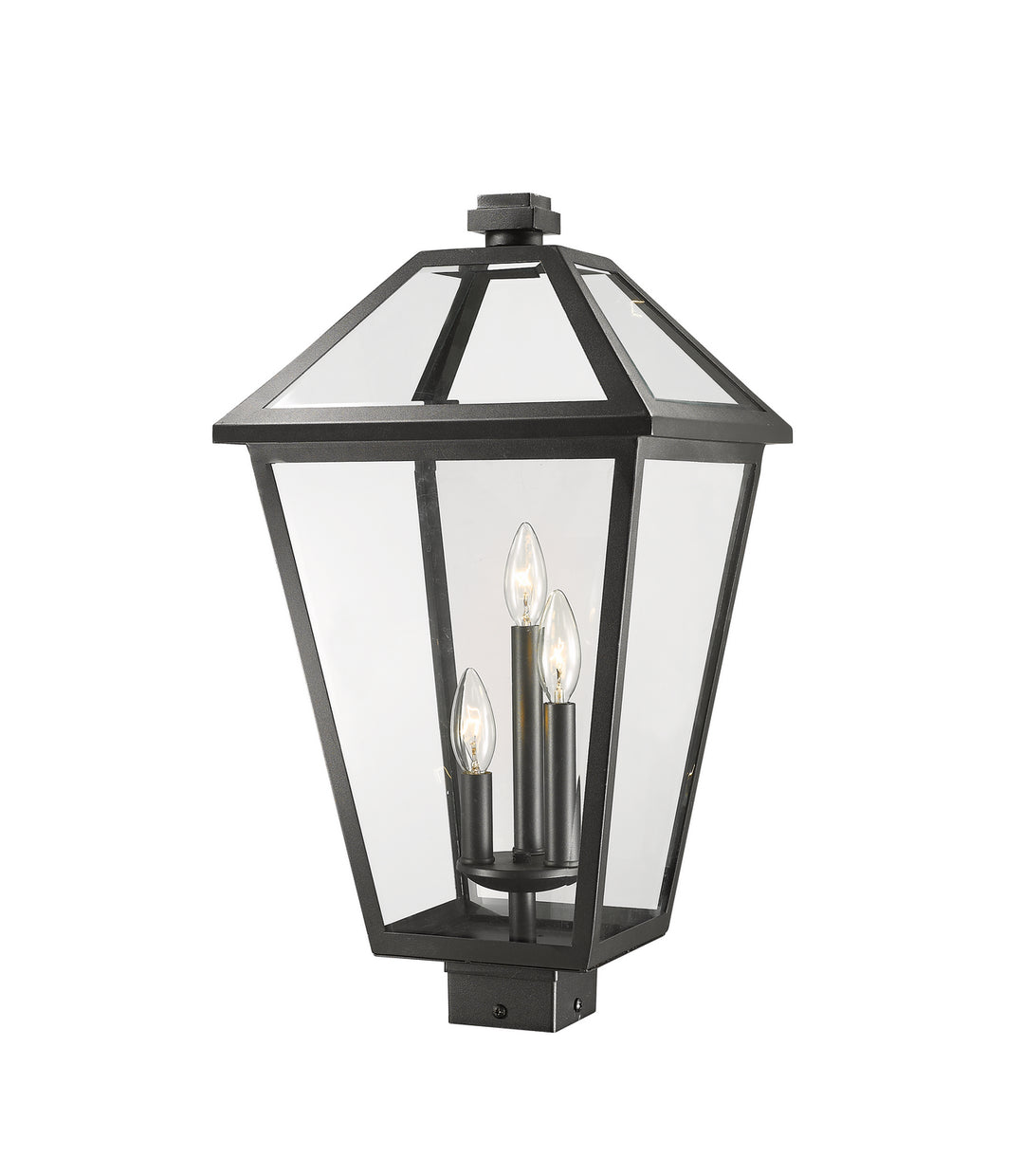 Talbot Three Light Outdoor Post Mount Fixture in Black - available from The Lighting Shoppe, trusted by Canadian homeowners