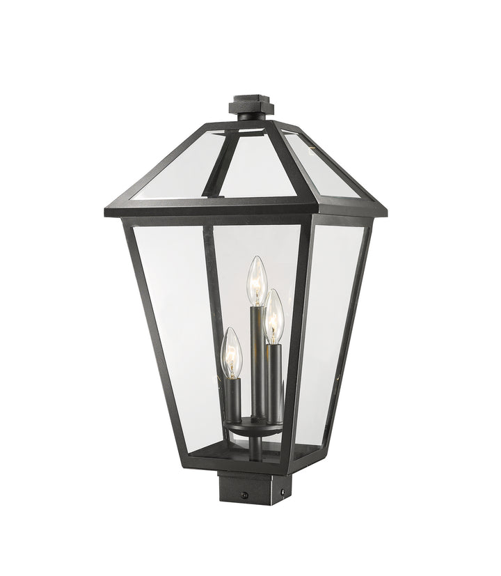 Talbot Three Light Outdoor Post Mount Fixture in Black - available from The Lighting Shoppe, trusted by Canadian homeowners