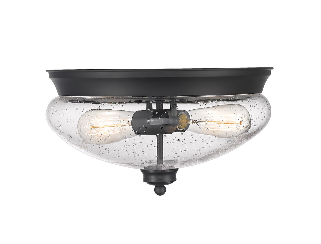 Amon Two Light Flush Mount in Matte Black - available from The Lighting Shoppe, trusted by Canadian homeowners