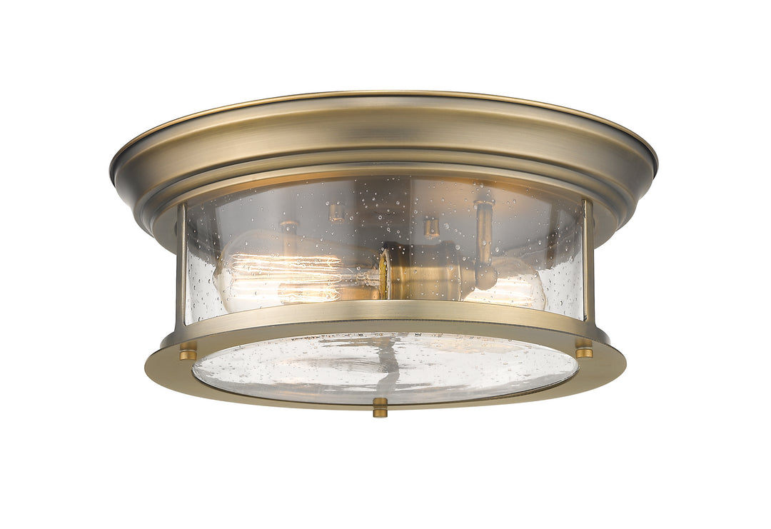 Sonna Two Light Flush Mount in Heritage Brass - available from The Lighting Shoppe, trusted by Canadian homeowners