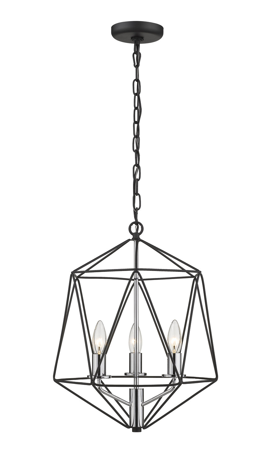 Z-Lite Canada - 918-14MB-CH - Three Light Chandelier - Geo - Matte Black + Chrome