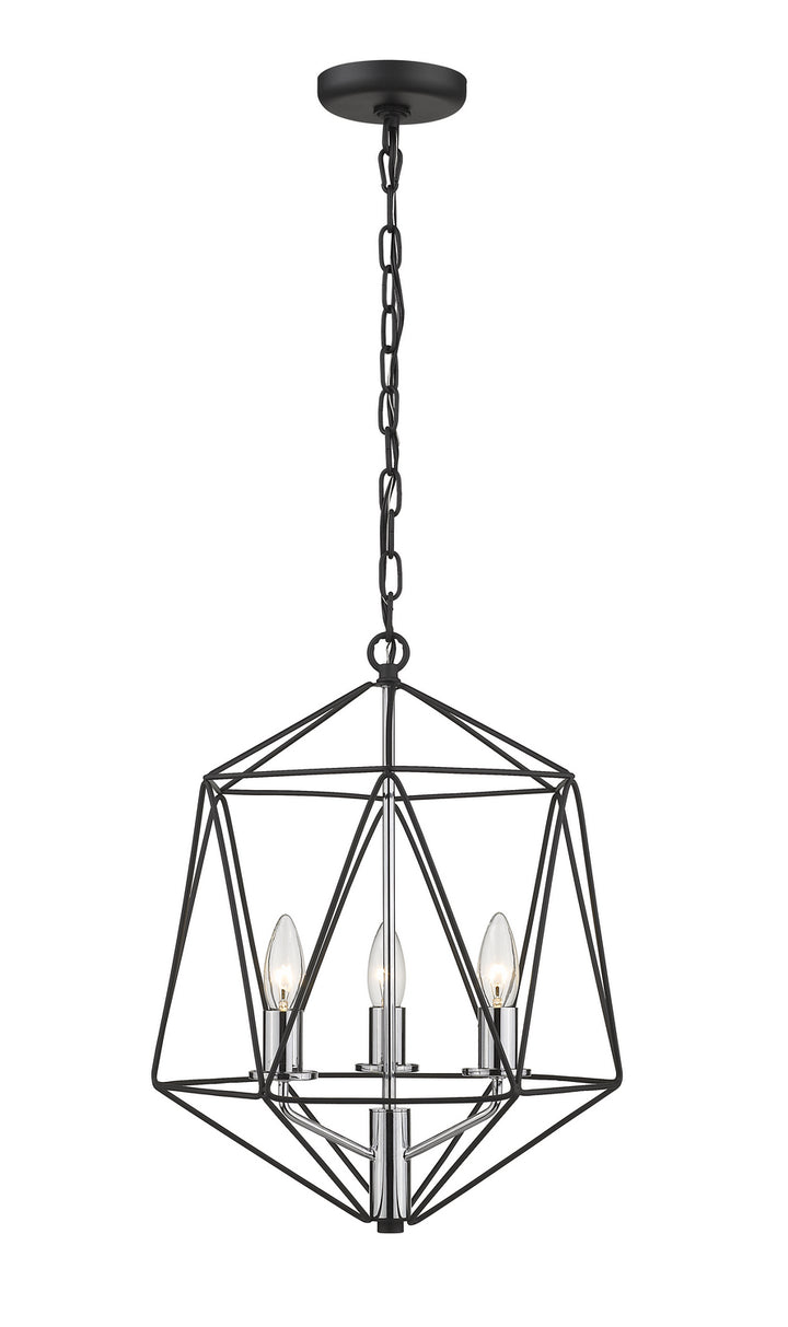Z-Lite Canada - 918-14MB-CH - Three Light Chandelier - Geo - Matte Black + Chrome