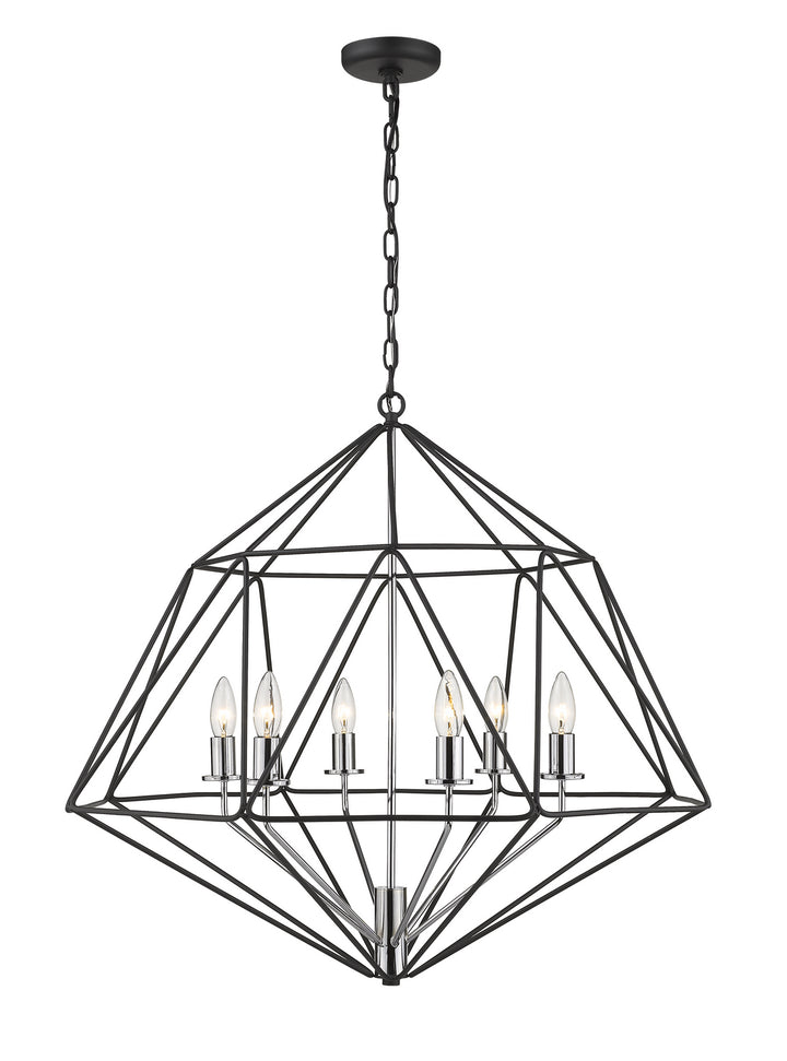 Z-Lite Canada - 918-30MB-CH - Six Light Chandelier - Geo - Matte Black + Chrome