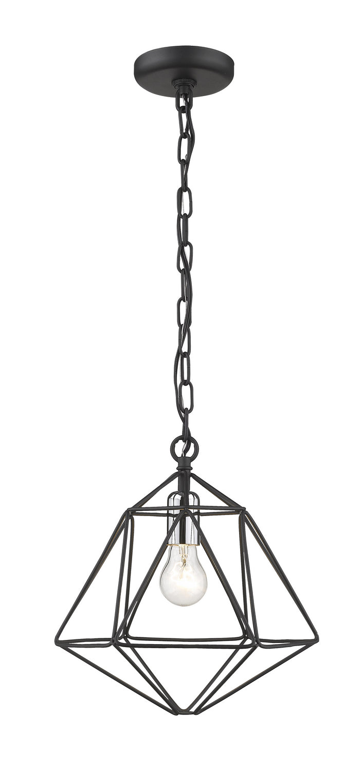 Geo One Light Pendant in Matte Black + Chrome - available from The Lighting Shoppe, trusted by Canadian homeowners