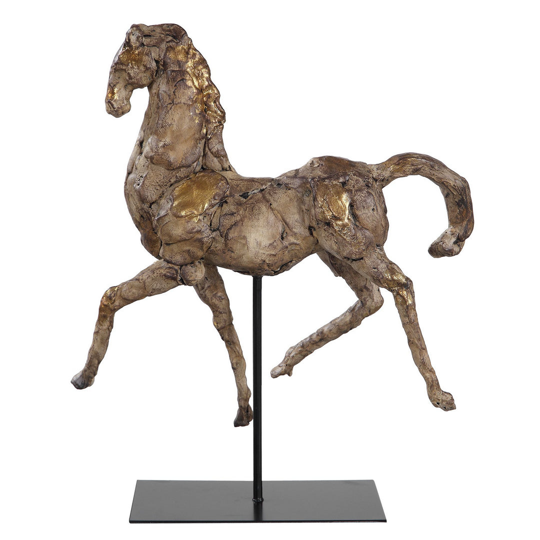 Caballo Sculpture in Aged Silver w/Gol - available from The Lighting Shoppe, trusted by Canadian homeowners