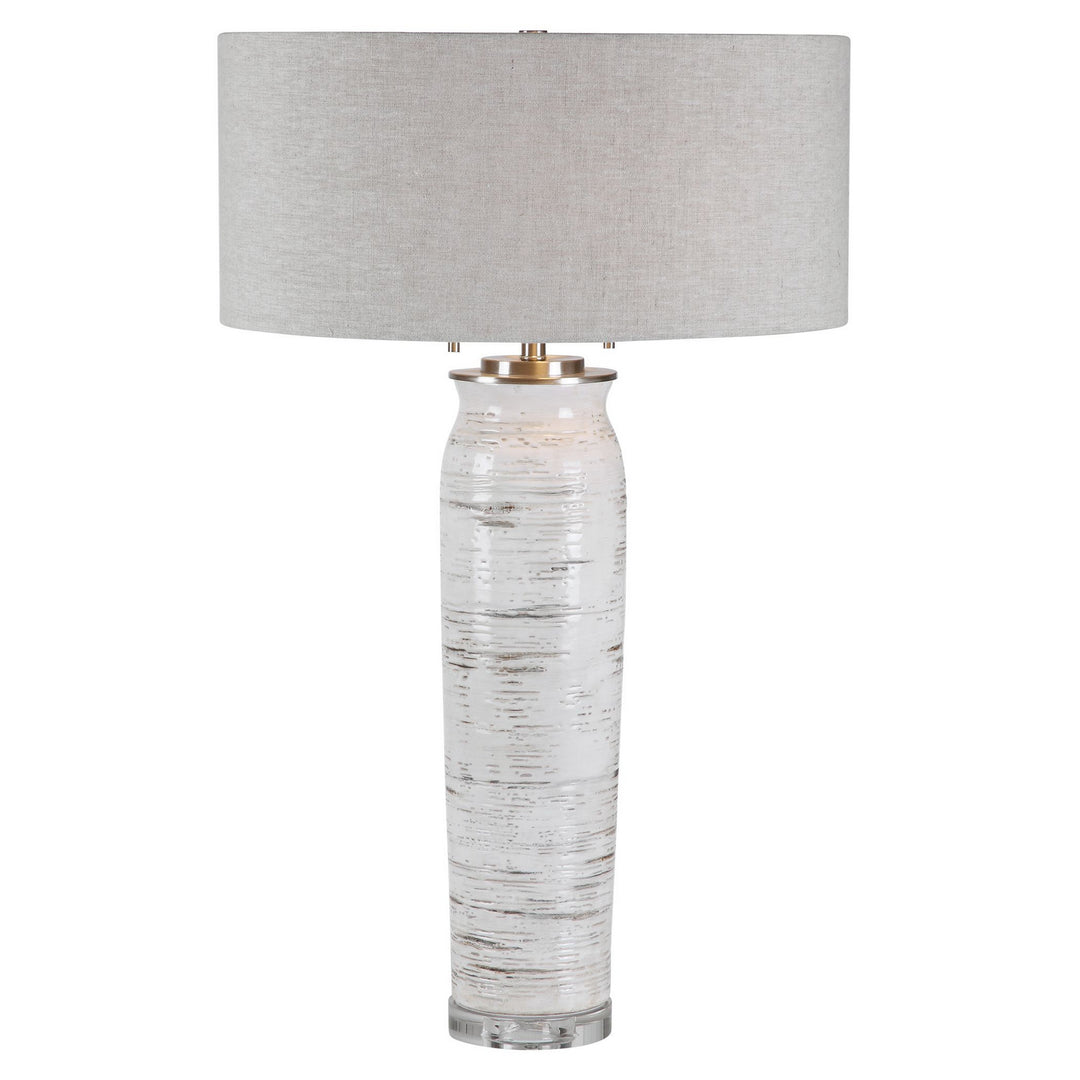 Lenta Two Light Table Lamp in Brushed Nickel - available from The Lighting Shoppe, trusted by Canadian homeowners
