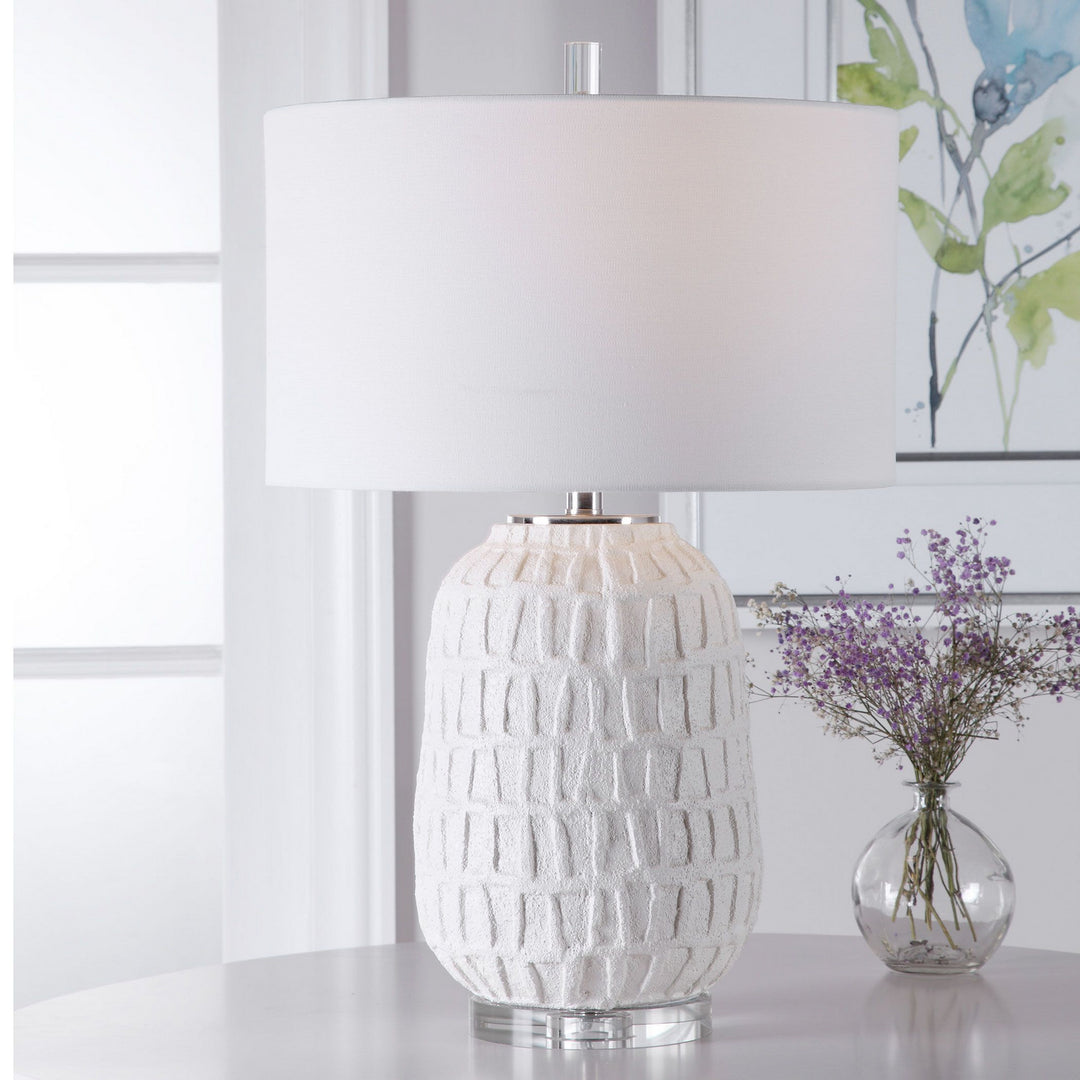 Caelina One Light Table Lamp in Polished Nickel - available from The Lighting Shoppe, trusted by Canadian homeowners