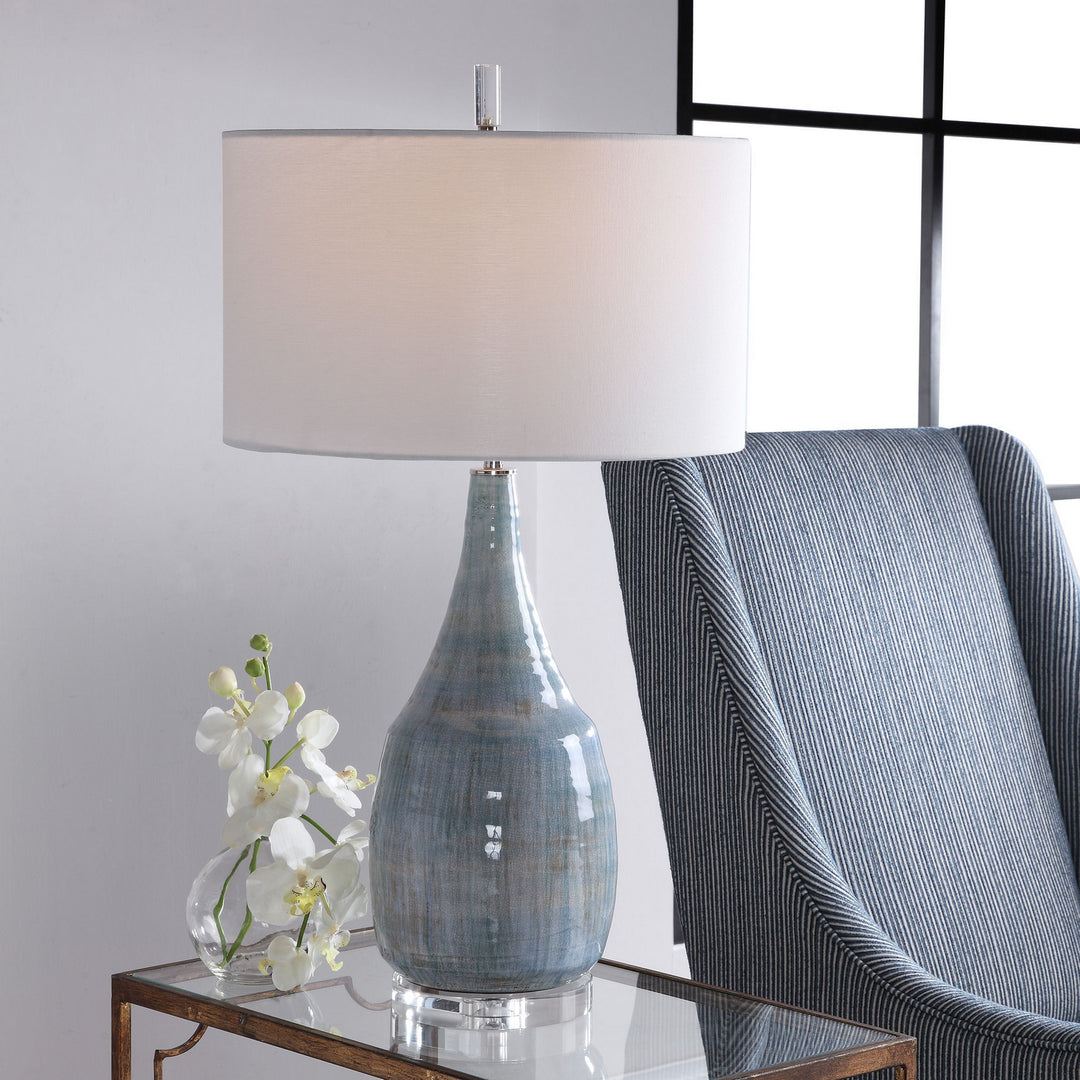 Rialta One Light Table Lamp in Polished Nickel - available from The Lighting Shoppe, trusted by Canadian homeowners