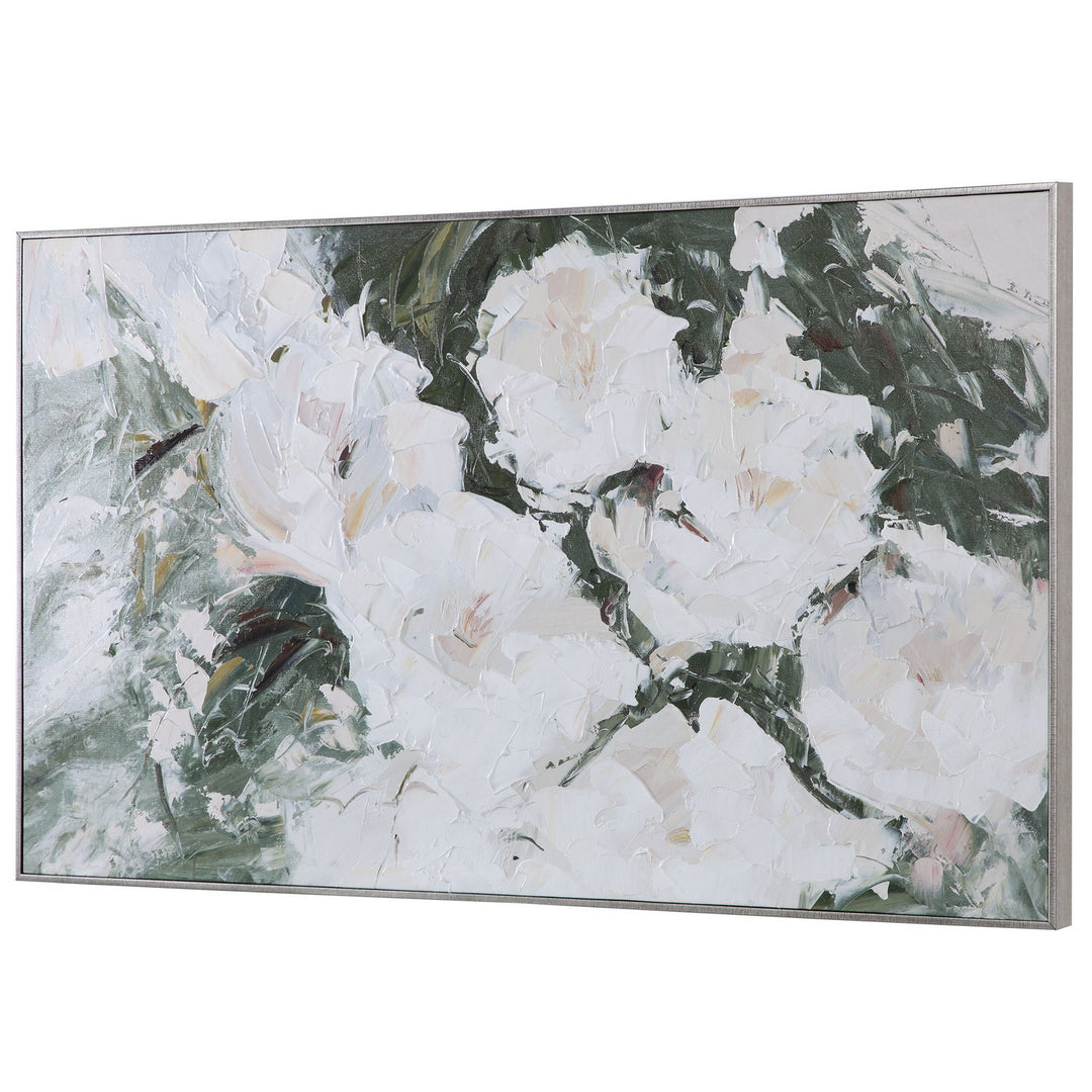 Sweetbay Magnolias Hand Painted Art in Antique Silver Leaf - available from The Lighting Shoppe, trusted by Canadian homeowners
