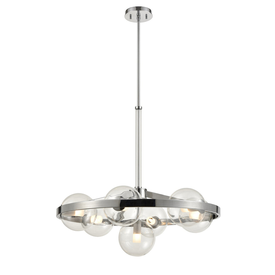 Courcelette Seven Light Chandelier in Chrome With Clear Glass - available from The Lighting Shoppe, trusted by Canadian homeowners