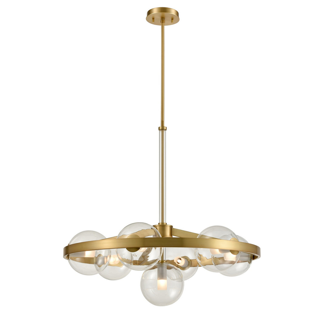 Courcelette Seven Light Chandelier in Venetian Brass With Clear Glass - available from The Lighting Shoppe, trusted by Canadian homeowners