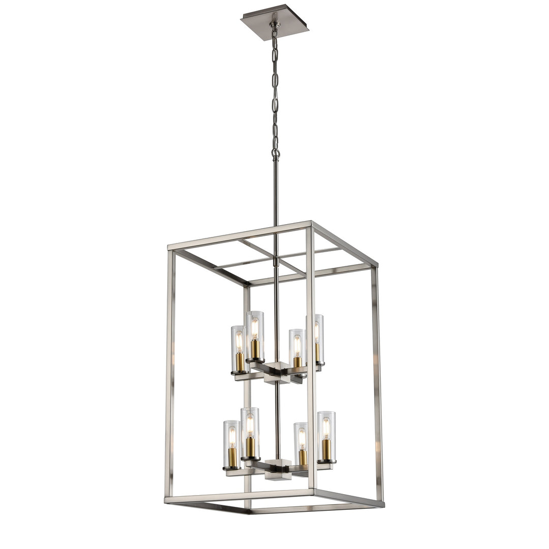 Sambre Eight Light Foyer Pendant in Multiple Finishes And Graphite With Clear Glass - available from The Lighting Shoppe, trusted by Canadian homeowners