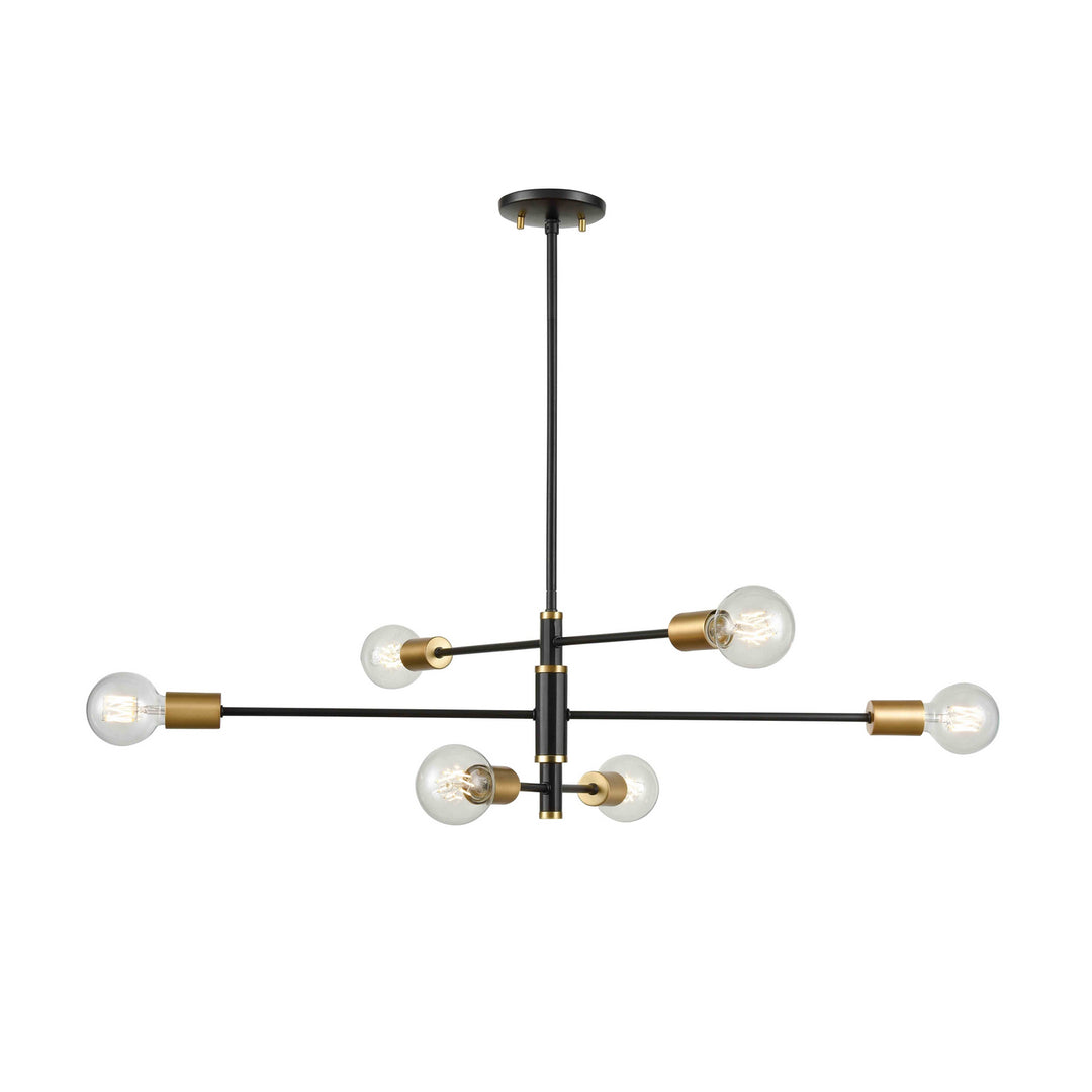 DVI Canada - DVP41102BR+GR - Six Light Pendant - Lake Loft - Brass And Graphite
