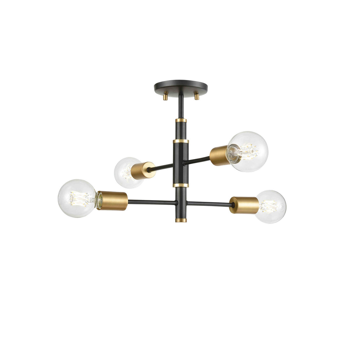 DVI Canada - DVP41112BR+GR - Four Light Semi-Flush Mount - Lake Loft - Brass And Graphite