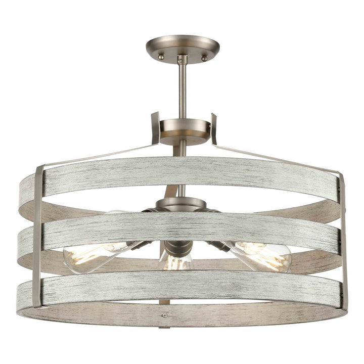 DVI Canada - DVP41808BN+BIW - Five Light Pendant - Fort Garry - Buffed Nickel And Birchwood On Metal