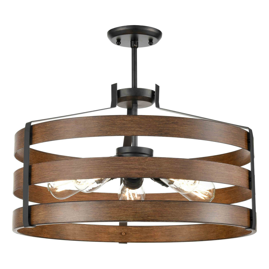 Fort Garry Five Light Pendant in Graphite/Ironwood On Metal - available from The Lighting Shoppe, trusted by Canadian homeowners