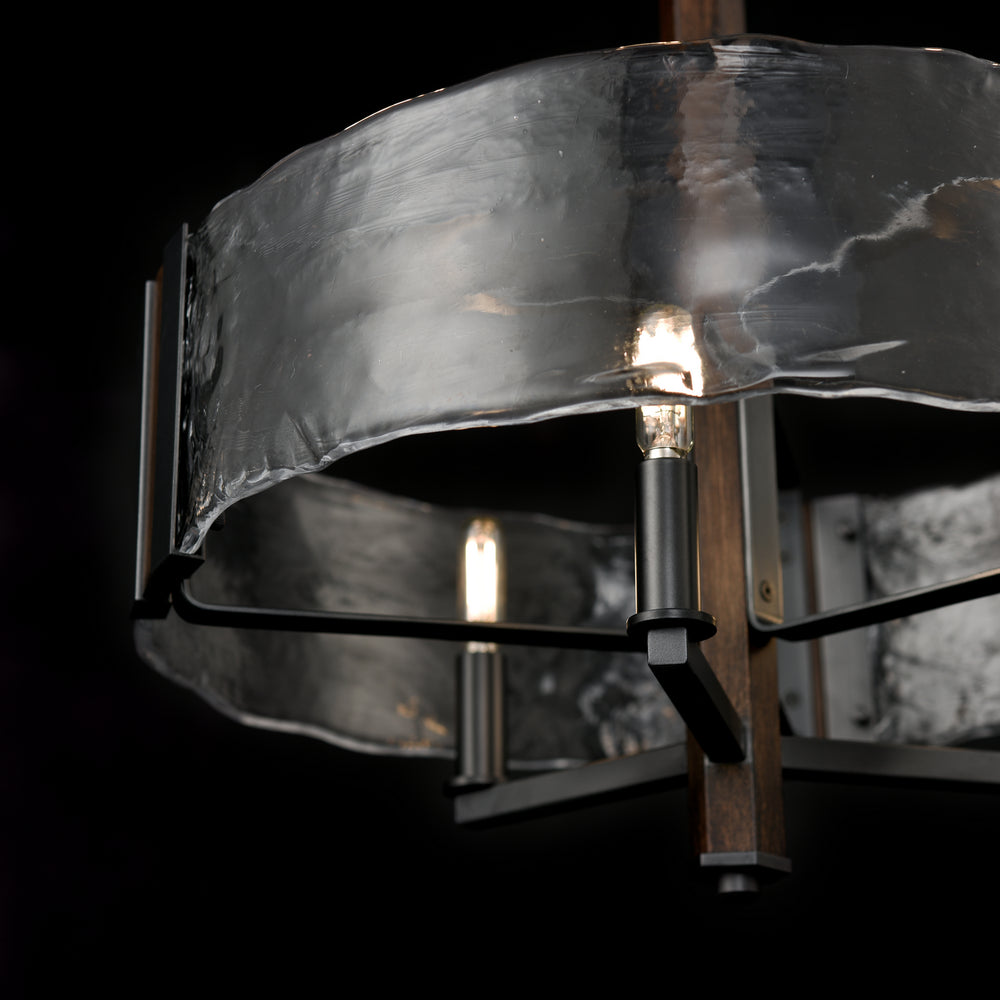 DVI Canada - DVP42923GR+IW-ARW - Three Light Chandelier - Georgian Bay - Graphite/Ironwood On Metal w/Artisinal Water Glass