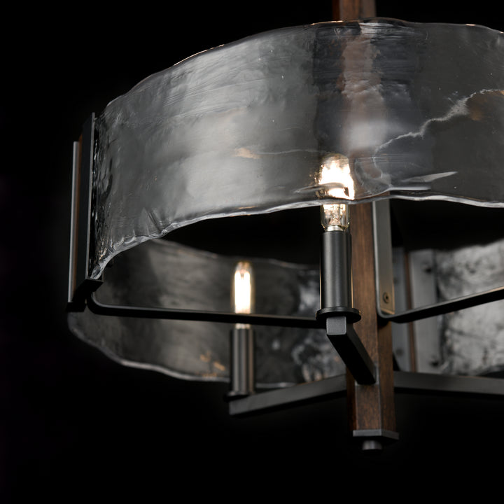 DVI Canada - DVP42923GR+IW-ARW - Three Light Chandelier - Georgian Bay - Graphite/Ironwood On Metal w/Artisinal Water Glass