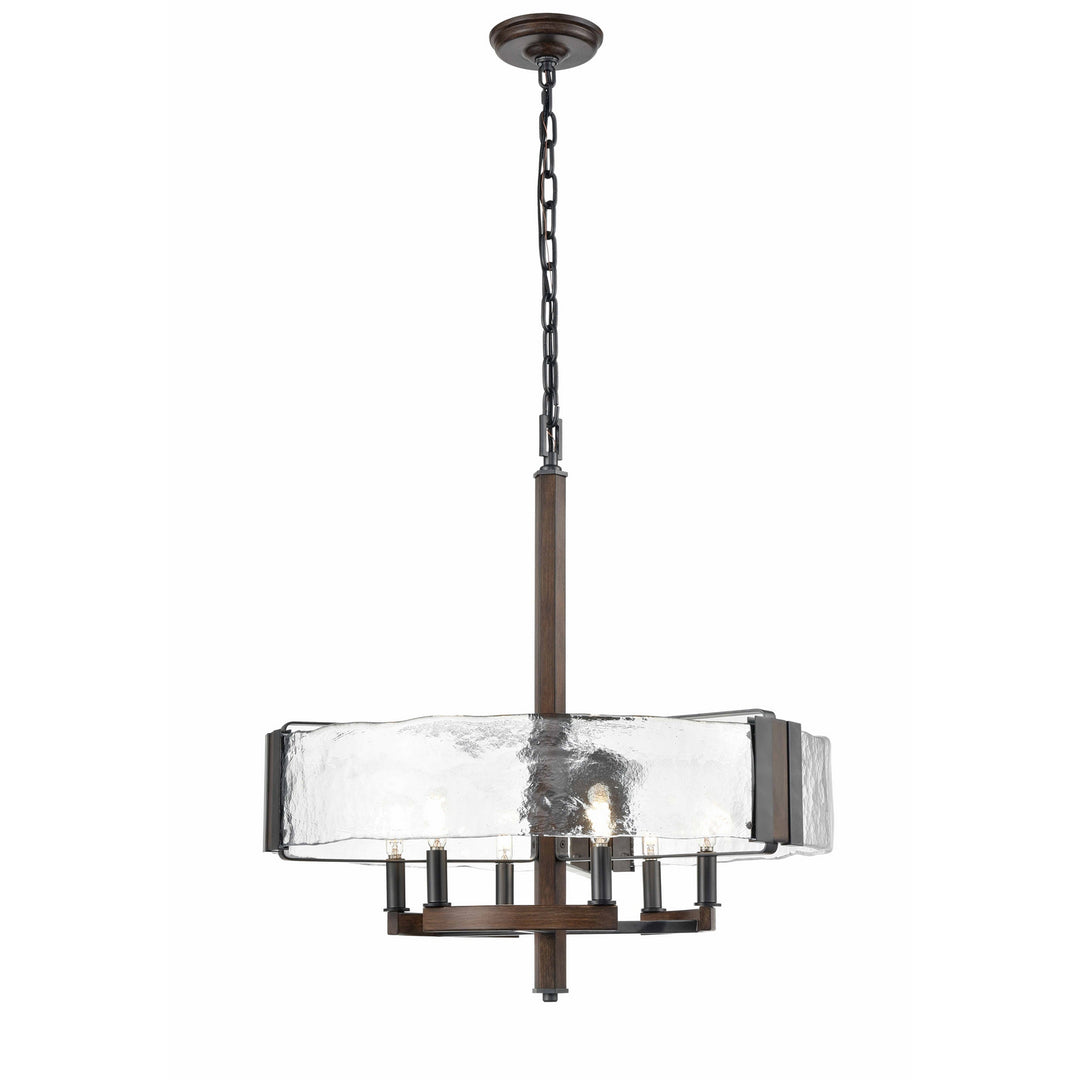 DVI Canada - DVP42926GR+IW-ARW - Six Light Chandelier - Georgian Bay - Graphite And Ironwood On Metal w/Artisinal Water Glass