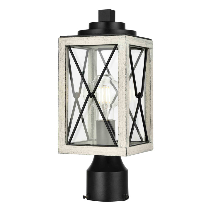 County Fair Outdoor One Light Outdoor Post Lamp in Black/Birchwood On Metal - available from The Lighting Shoppe, trusted by Canadian homeowners