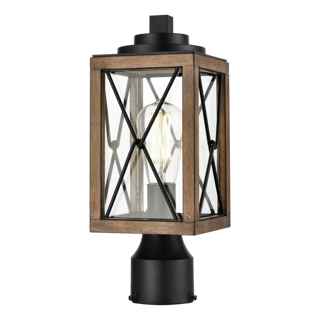 County Fair Outdoor One Light Outdoor Post Lamp in Black/Ironwood On Metal - available from The Lighting Shoppe, trusted by Canadian homeowners