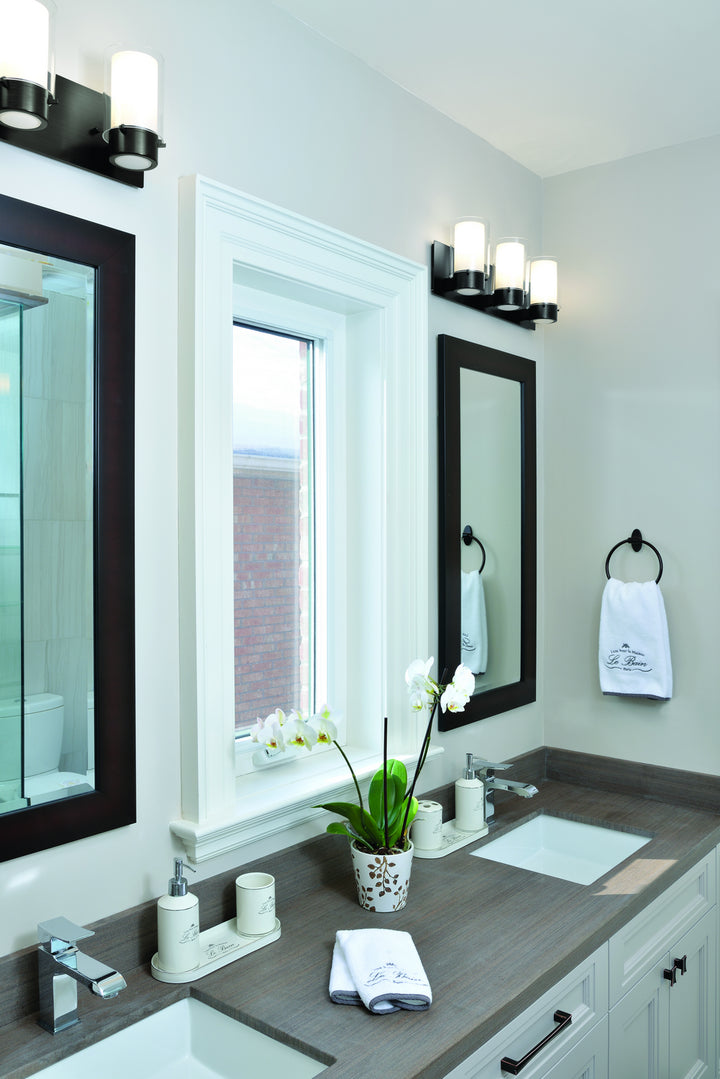DVI Canada - DVP9043GR-OP - Three Light Vanity - Essex - Graphite w/Half Opal Glass