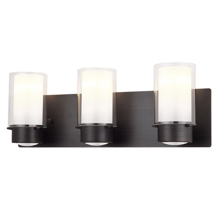 DVI Canada - DVP9043GR-OP - Three Light Vanity - Essex - Graphite w/Half Opal Glass
