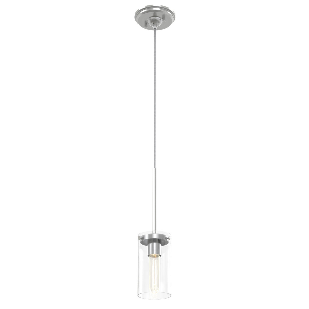 Erin One Light Pendant in Buffed Nickel With Clear Glass - available from The Lighting Shoppe, trusted by Canadian homeowners