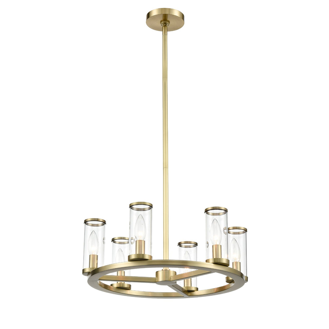 Alora Canada - CH309006NBCG - Six Light Chandelier - Revolve - Clear Glass/Natural Brass