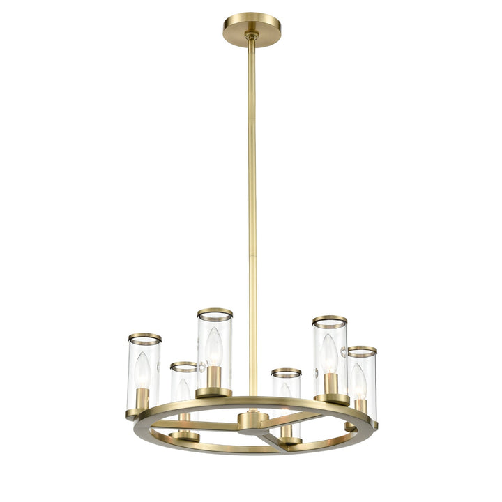 Alora Canada - CH309006NBCG - Six Light Chandelier - Revolve - Clear Glass/Natural Brass