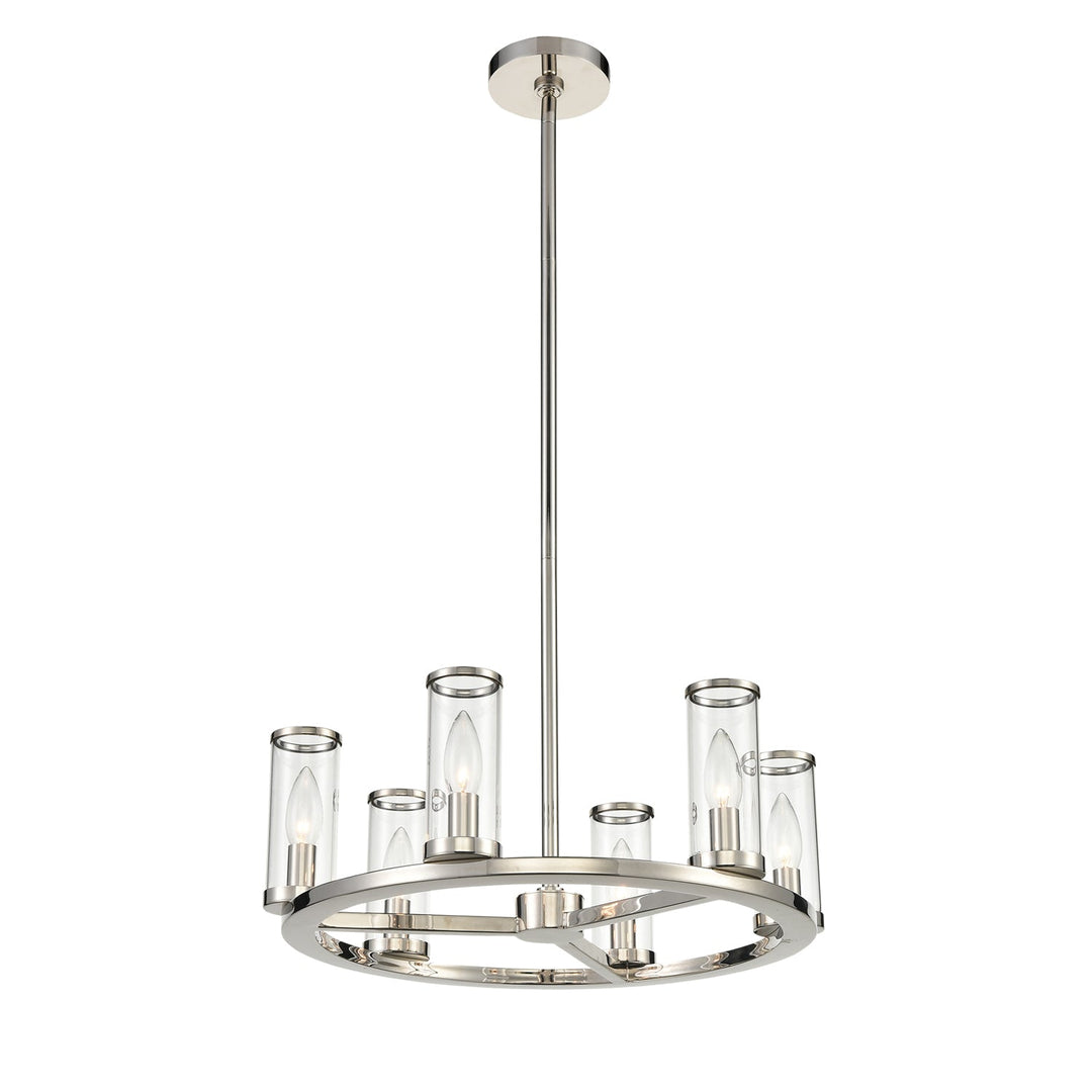 Alora Canada - CH309006PNCG - Six Light Chandelier - Revolve - Clear Glass/Polished Nickel