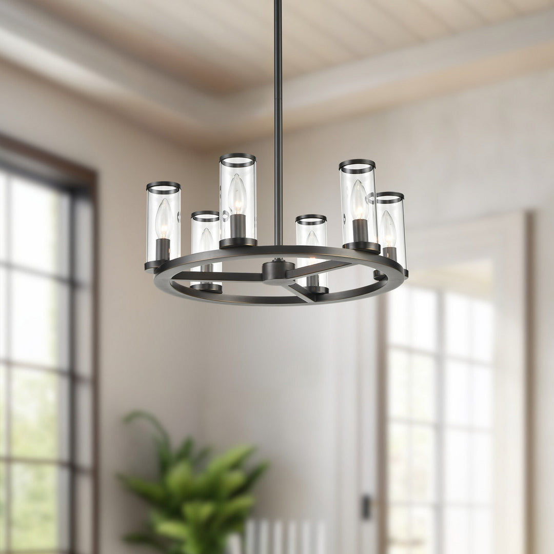 Alora Canada - CH309006UBCG - Six Light Chandelier - Revolve - Clear Glass/Urban Bronze