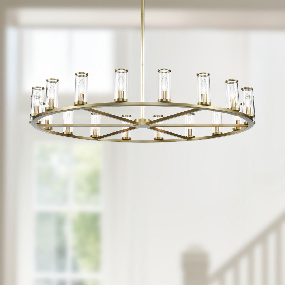 Alora Canada - CH309018NBCG - 18 Light Chandelier - Revolve - Clear Glass/Natural Brass