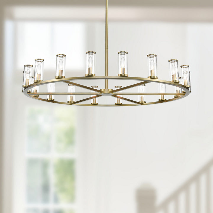 Alora Canada - CH309018NBCG - 18 Light Chandelier - Revolve - Clear Glass/Natural Brass