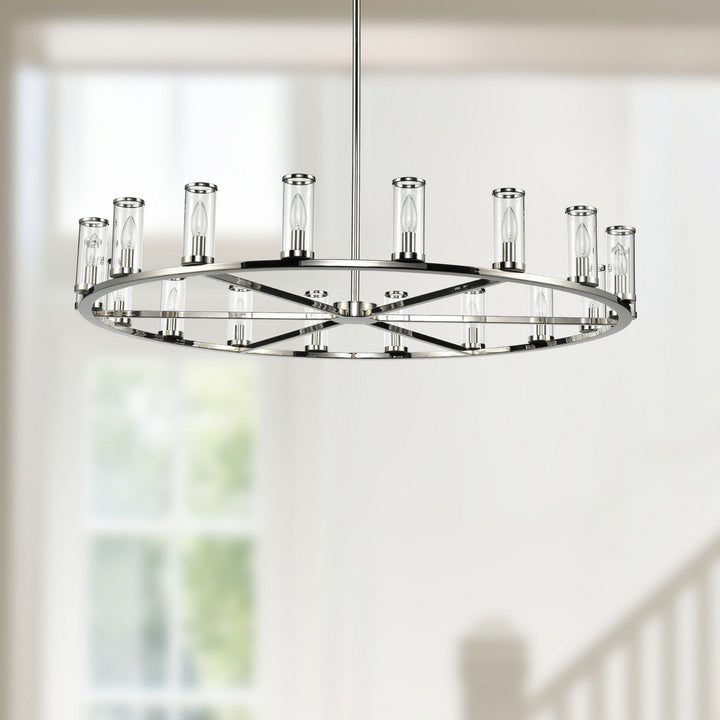 Alora Canada - CH309018PNCG - 18 Light Chandelier - Revolve - Clear Glass/Polished Nickel