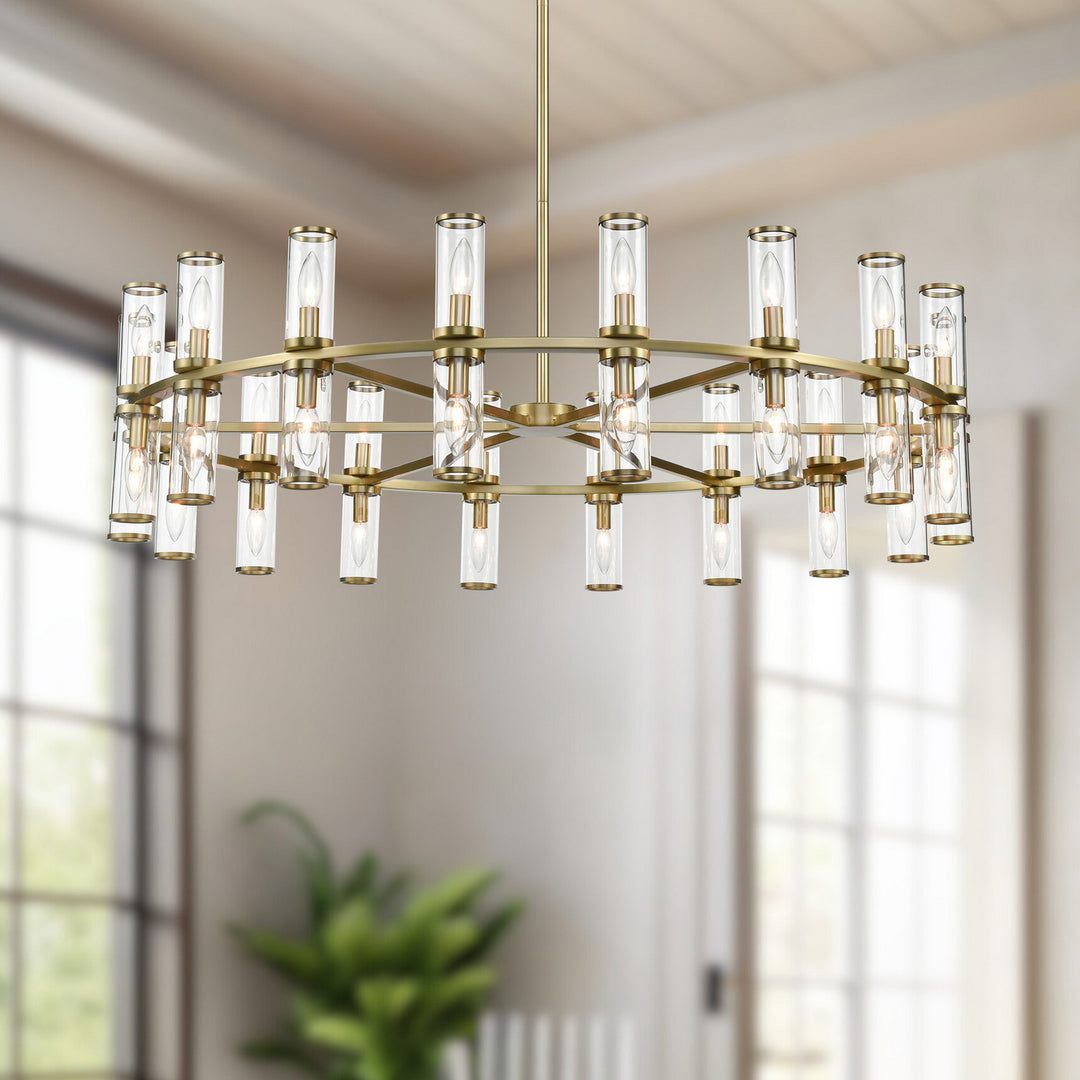 Alora Canada - CH309036NBCG - 36 Light Chandelier - Revolve - Clear Glass/Natural Brass