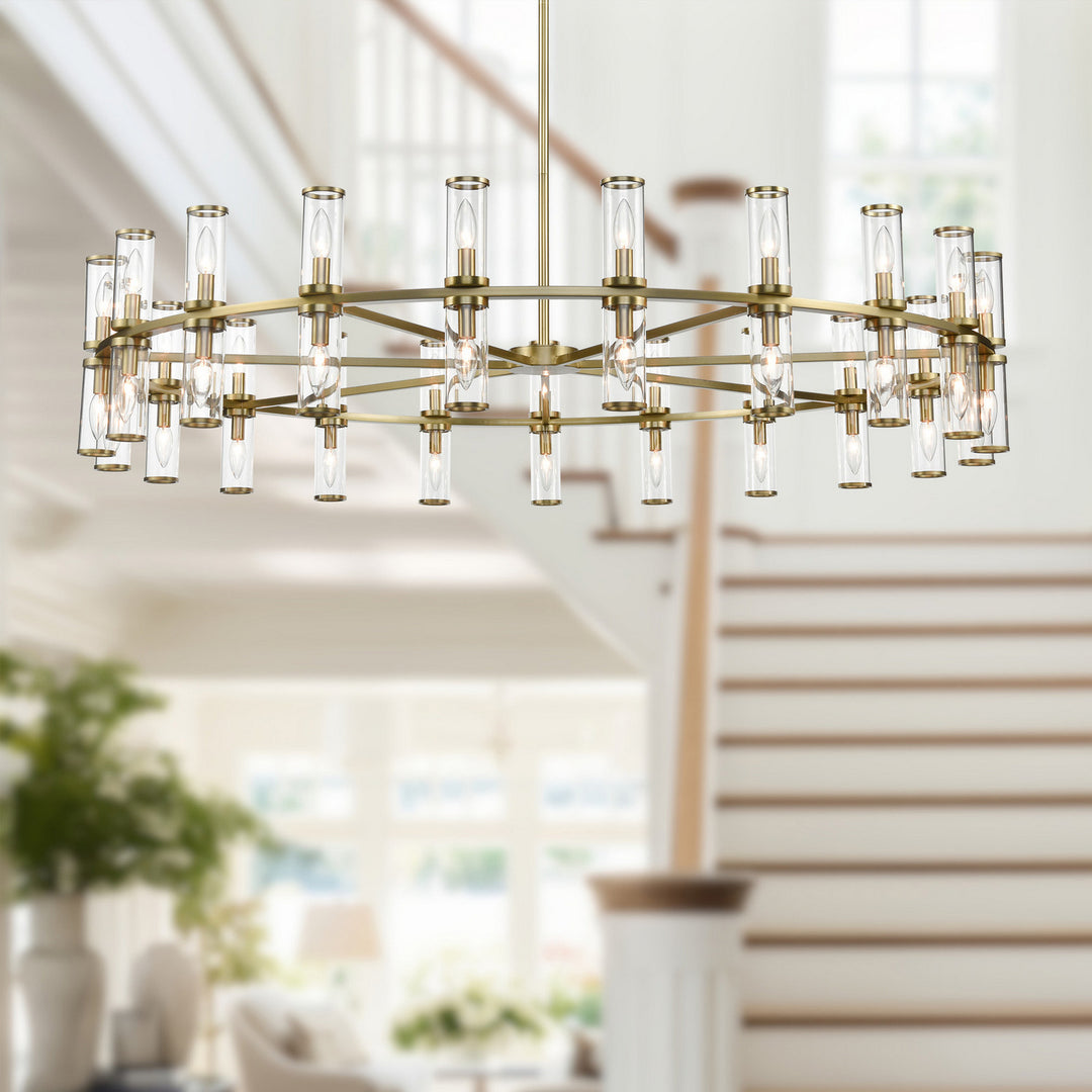 Alora Canada - CH309042NBCG - 42 Light Chandelier - Revolve - Clear Glass/Natural Brass