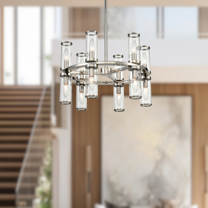 Alora Canada - CH309066PNCG - 12 Light Chandelier - Revolve - Clear Glass/Polished Nickel